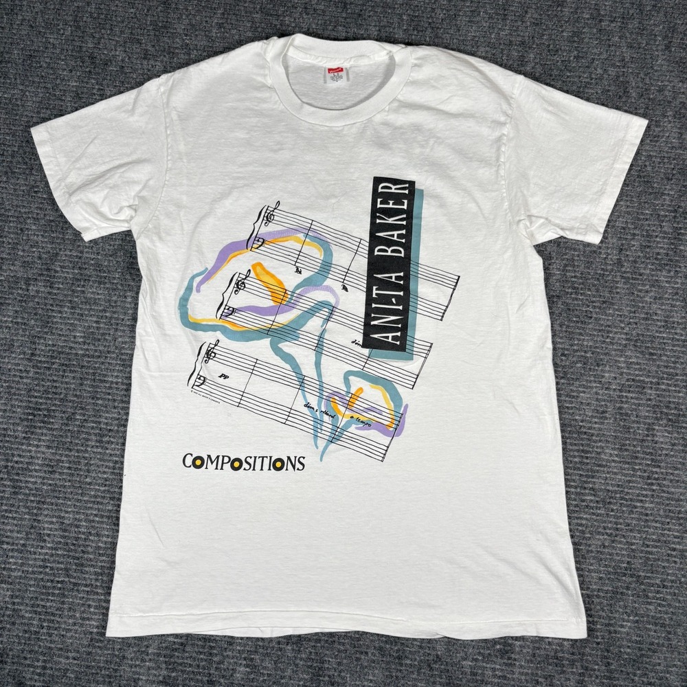 Vintage Anita Baker Compositions World Tour 1990 Graphic T Shirt Size Large